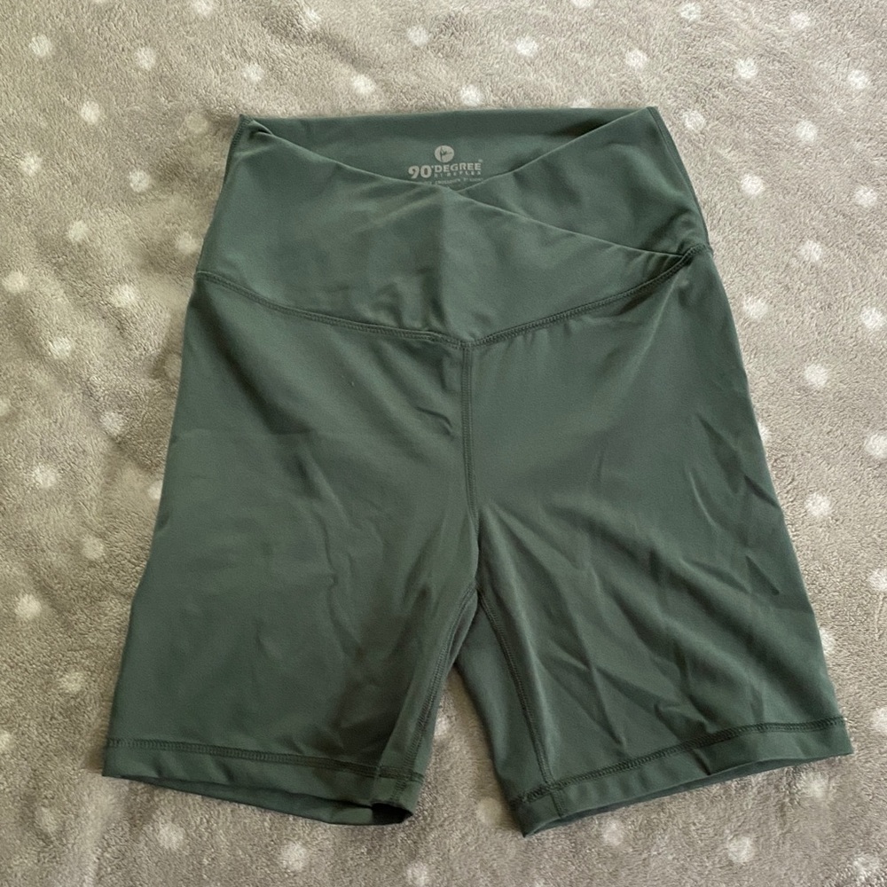 90 Degree By Reflex Women's Olive Bike Shorts